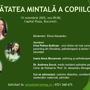 TAXA PARTICIPARE CONFERINTA "SANATATEA MINTALA A COPIILOR"